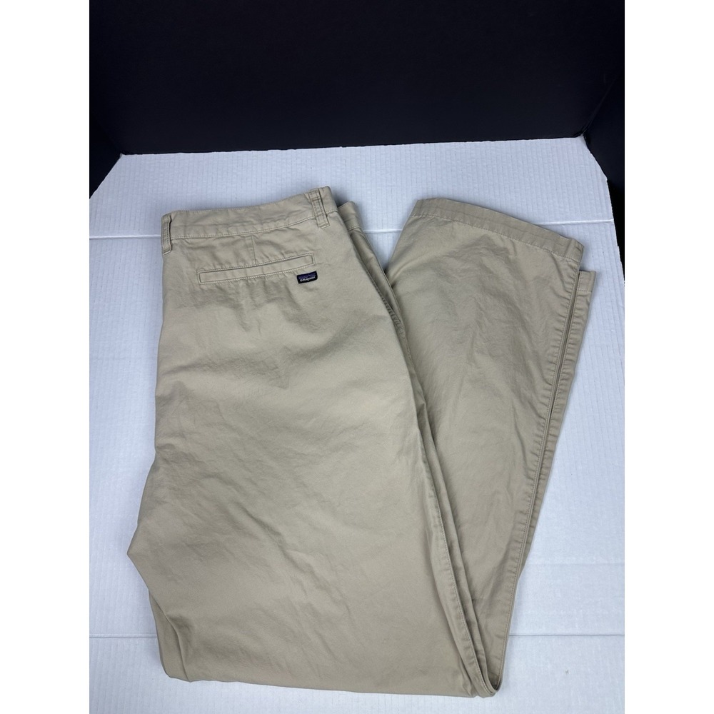 Patagonia Organic Cotton Chino Pants Mens 38x32 Khaki Beige Straight Leg Outdoor